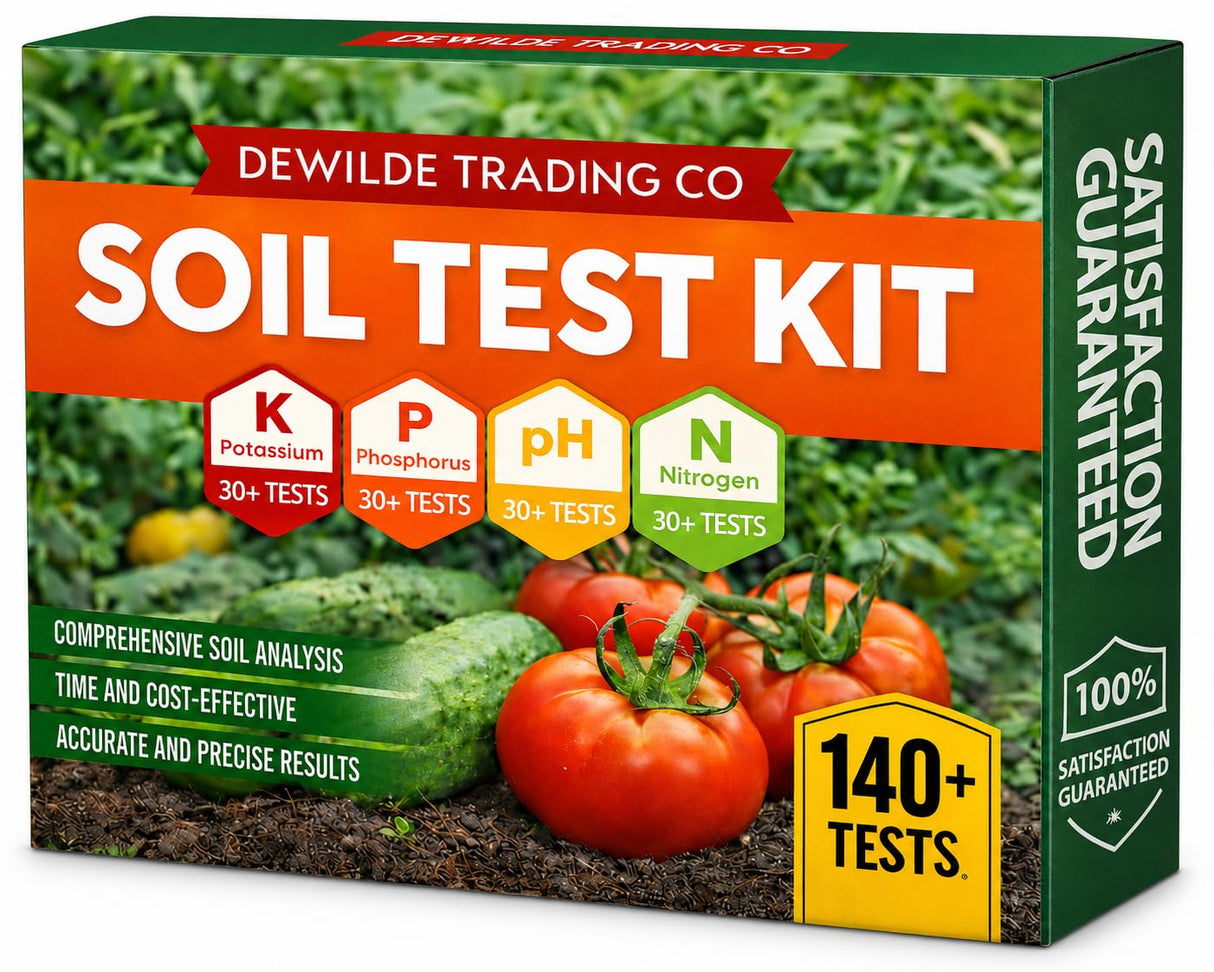 Soil Test Kit 140 Tests (2026 Updated Instructions) – pH, Nitrogen, Phosphorus, Potassium & Ammonia – Garden, Lawn & Plant Soil Tester Kit for Accurate Fertility Analysis