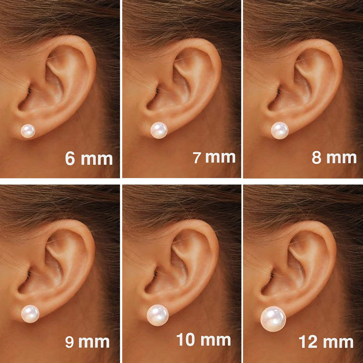 Natural Freshwater Cultured Pearl Stud Earrings for Women, 8mm AAAA+ Handpicked, 925 Sterling Silver 18k Gold Plated Hypoallergenic Jewelry