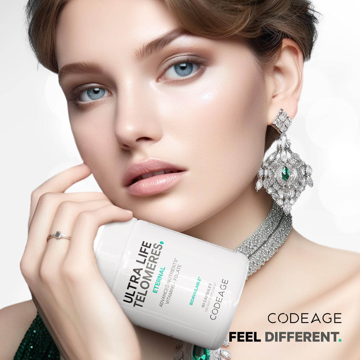 Codeage Ultra Life Telomeres Supplement - 5 MTHF Folate Vitamin B9, Vitamin B12 Methylcobalamin, Vitamin D3, L-Theanine, Ashwagandha - 3-Month Supply - DNA, Methylation Cycle - Non-GMO - 90 Capsules