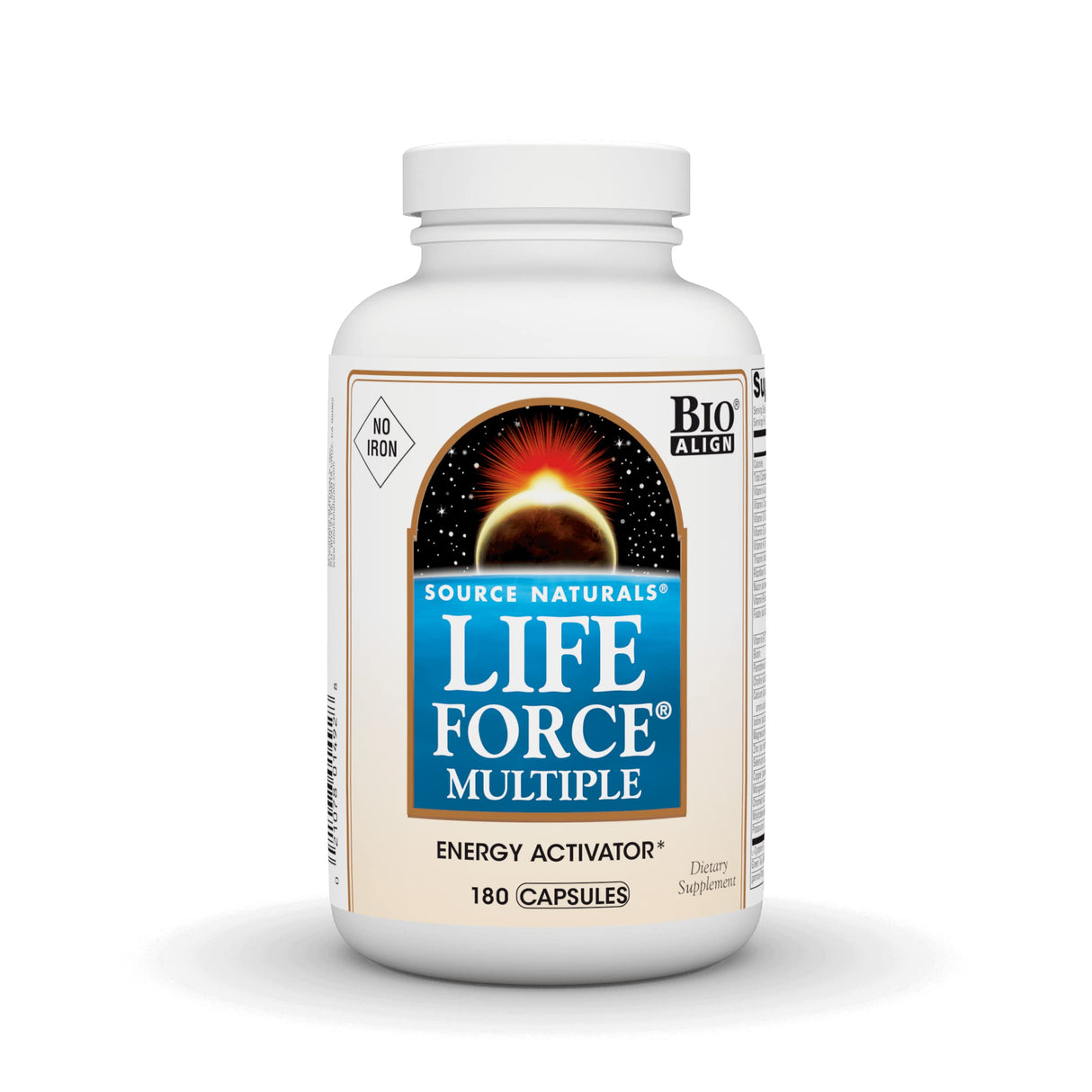 Source Naturals Life Force Multiple, Energy Activator* Iron Free, Daily Multivitamin High Potency Essential Vitamins, Minerals, Antioxidants & Nutrients - 180 Capsules