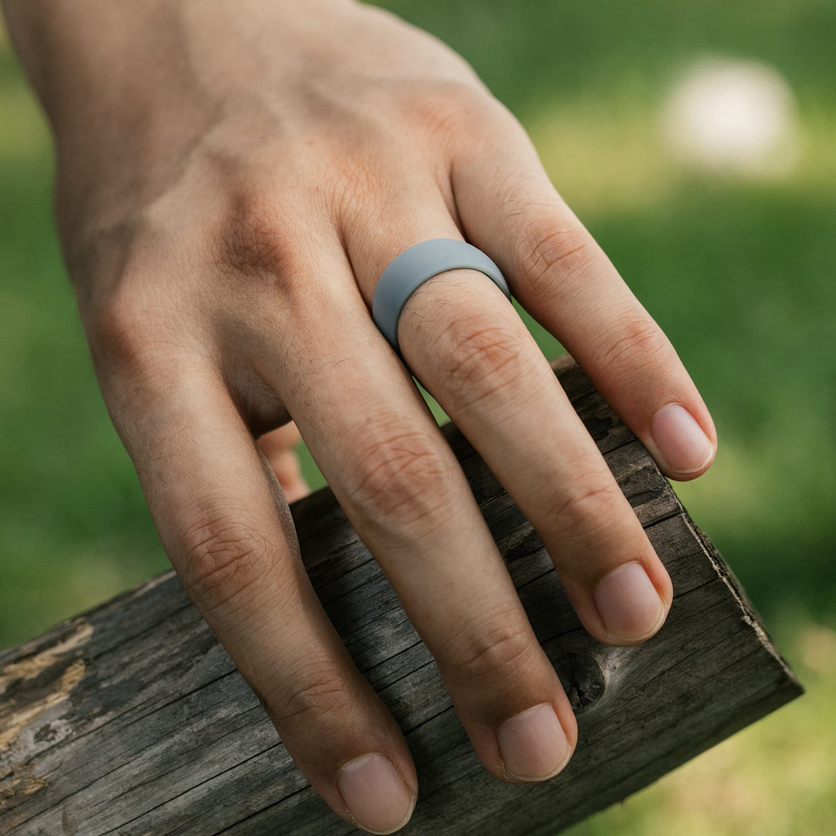 ThunderFit Men's Air Groove Silicone Rings, Breathable, 7.8mm Wide