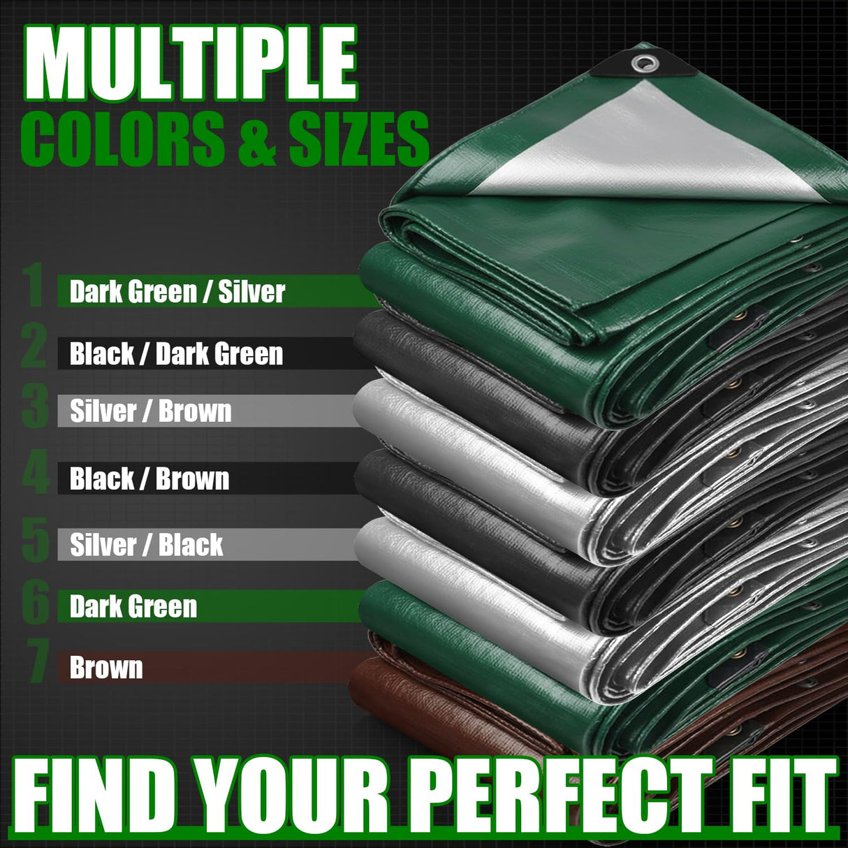 Sunvigor Tarp Waterproof 20x30Ft, Extra Thick 14 Mil Heavy Duty Tarp Cover, Tear & Fade Resistant, Outdoor Tarps with Brass Grommets and Reinforced Edges for Roof, Camping, Patio, Boat (Silver/Brown)
