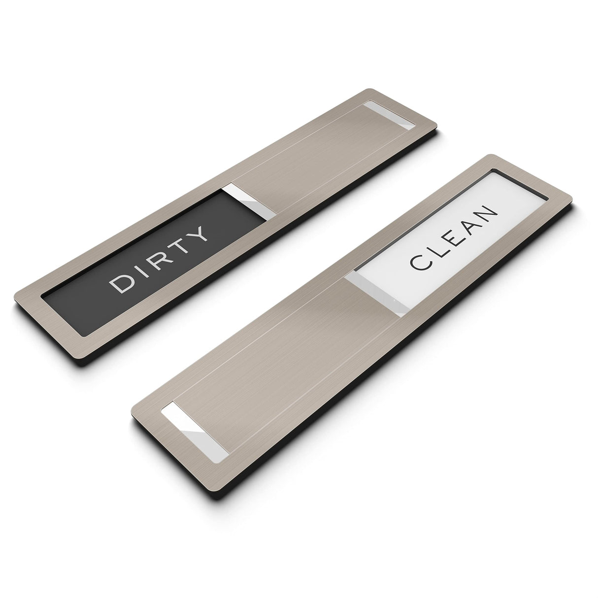 Clean dirty magnet for dishwasher, Kubik Letters Premium Stainless Steel Grade 304, Kitchen Organizers and Storage Decor Accessories, Extra Adhesive Tapes Included.