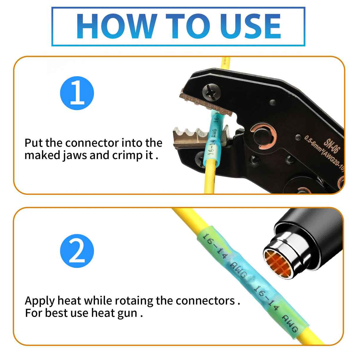 Heat Shrink Butt Connectors Kit - Waterproof Electrical Splice Crimp Terminal for Automotive Wiring - Marine Grade Heat Shrink Wire Connectors Set (240Pcs)