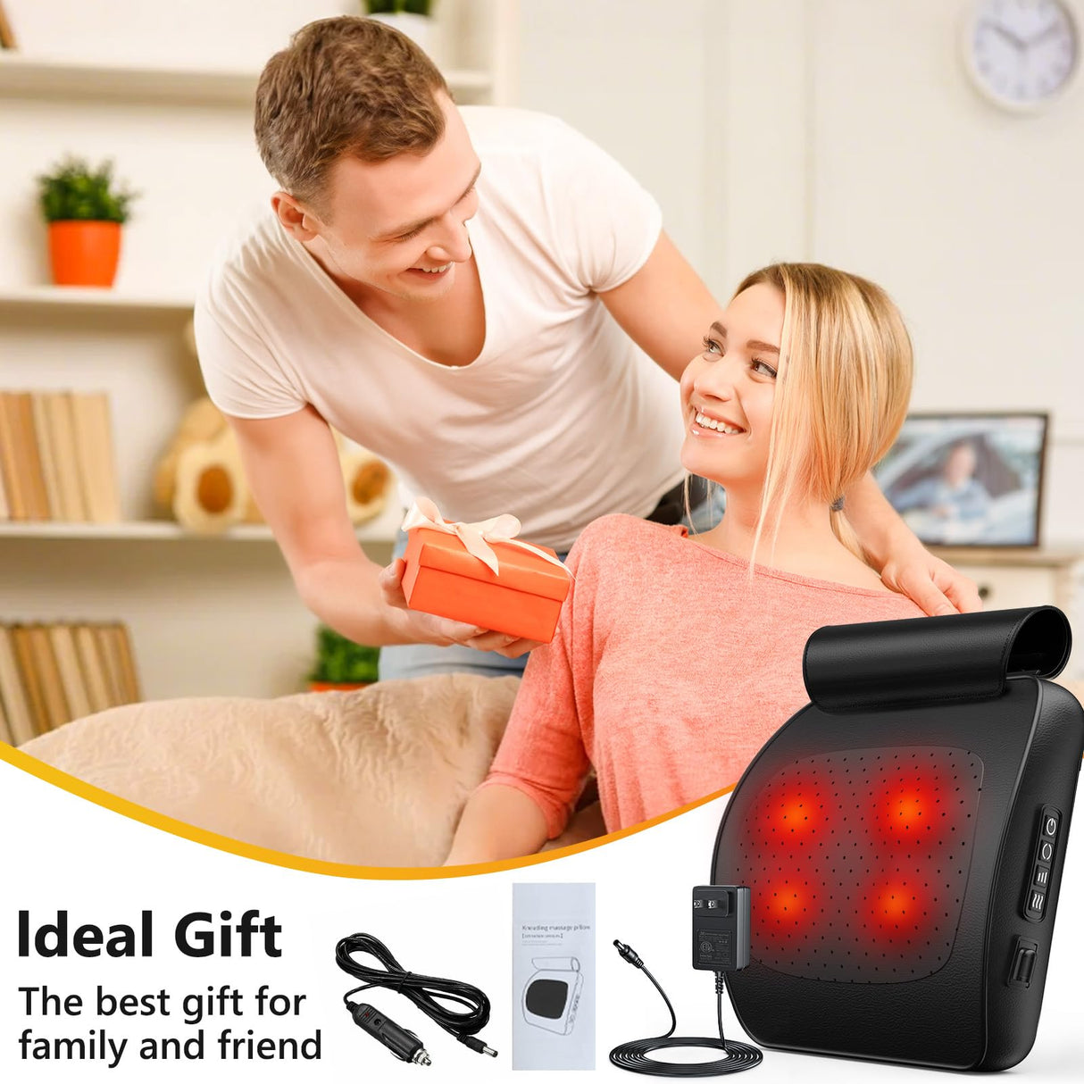 iKristin Back Massager,Back and Neck Massager with Heat,Shiatsu Deep Tissue Back Massager,Electric Massage Pillow for Shoulders,Legs,Foot,Body Muscle Relief,Neck Massager for Women/Men/Dad/Mom