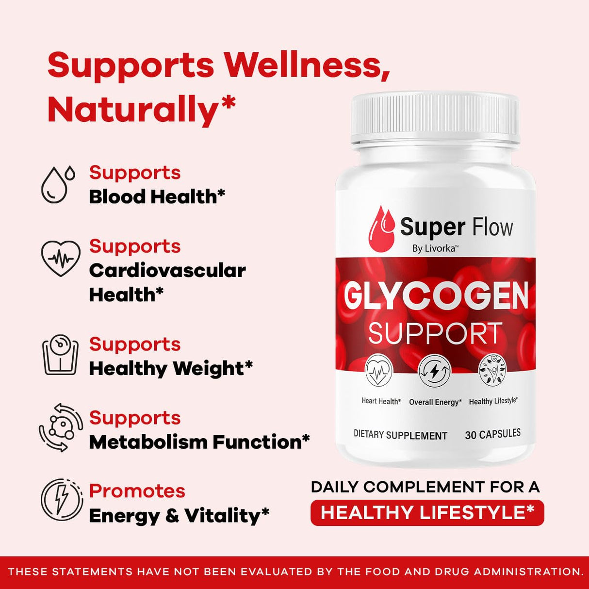 Super Flow Glycogen - SuperFlow Glycogen Support Capsules, Super Flow, Glycogen Support Super Flow, Official SupperFlow Glycogen Support, Super Flow Glyco Optimizer, 30 Capsules for 1 Month
