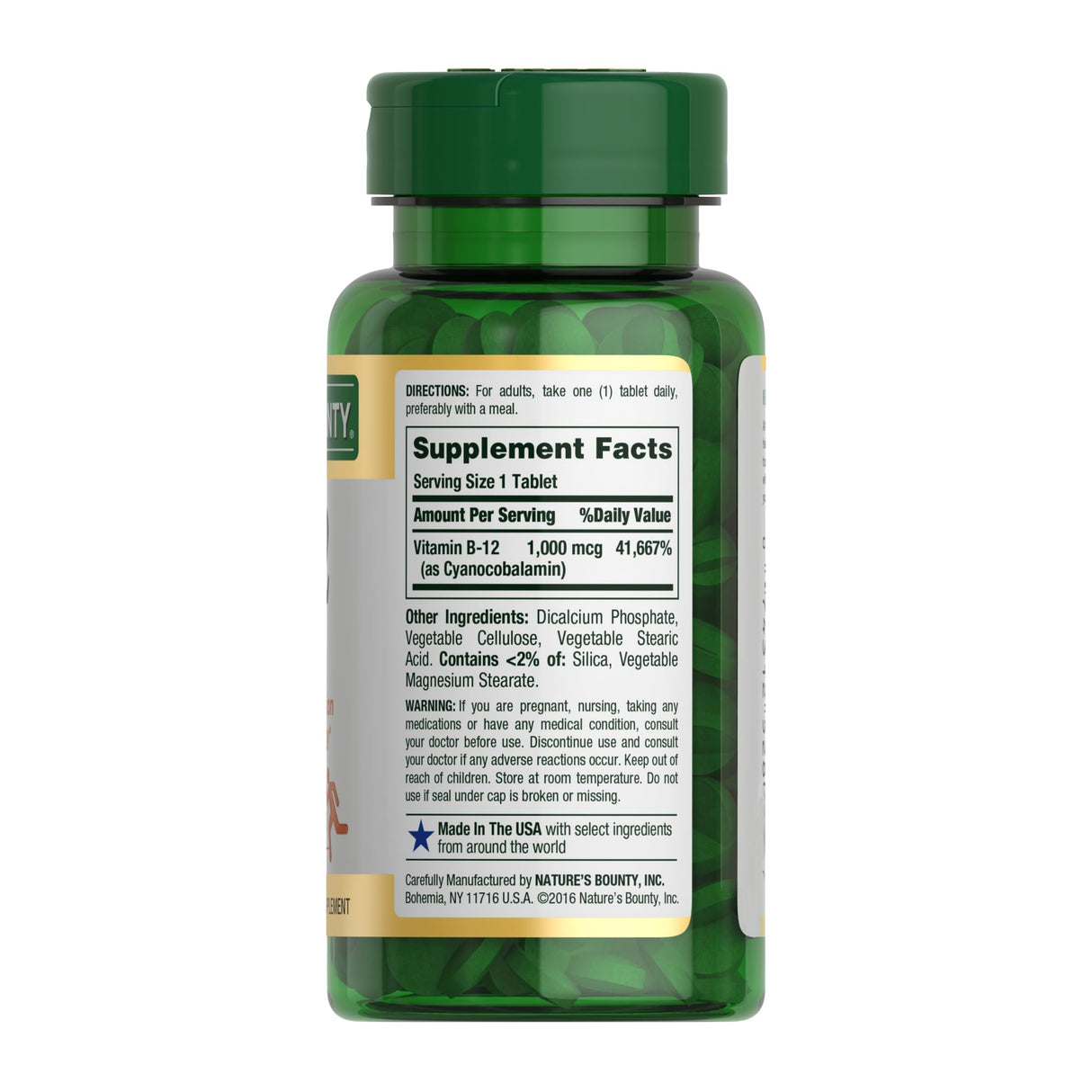 Nature's Bounty Vitamin B12 1000 mcg Supplements,Supports Energy Metabolism,200 Ct,(Pack of 2)