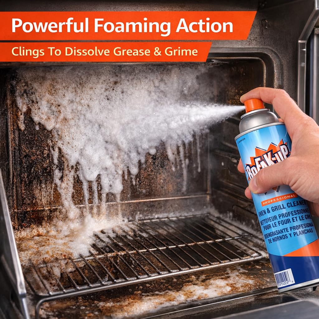 Diversey Break-Up Oven & Grill Cleaner, Aerosol Spray, 19 oz, 6 Pack