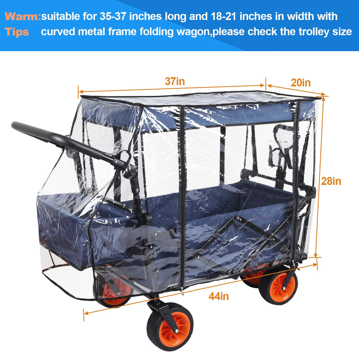 Waterproof Collapsible Wagon Rain & Sun Cover - Windproof UV-Resistant Canopy for Stroller/Trolley/Cart Accessories, Suit for Camping Picnic Garden Use