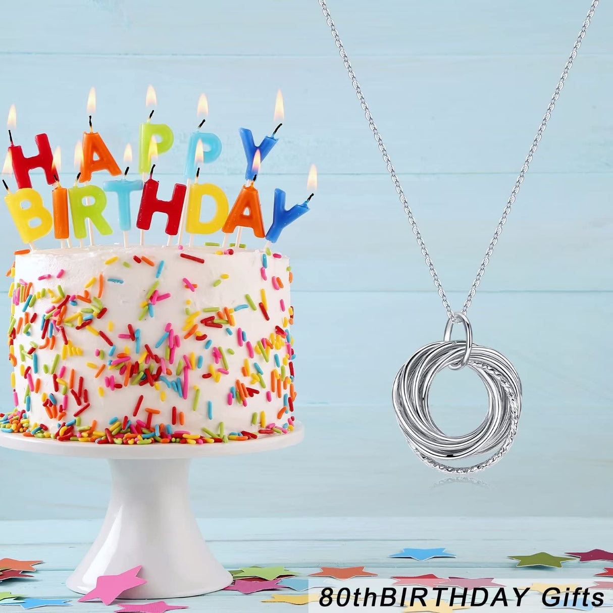 IEFLIFE 80th Birthday Gifts for Women - 80th Birthday Necklace for Women