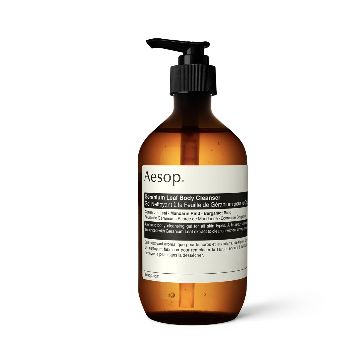 Aesop Geranium Leaf Body Cleanser | For All Skin Types To Cleanse Without Drying Out | Geranium Leaf, Mandarin Rind, Bergamot Rind | 16.9 oz / 500mL