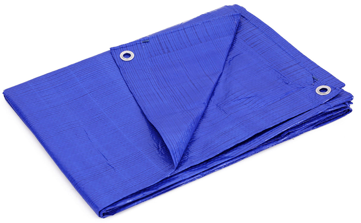 Kotap 10 x 10 Ft. All-Purpose Multi-Use Protection/Coverage 5-mil Poly Tarp, Waterproof, Blue, 1-Pack (TRA-1010)