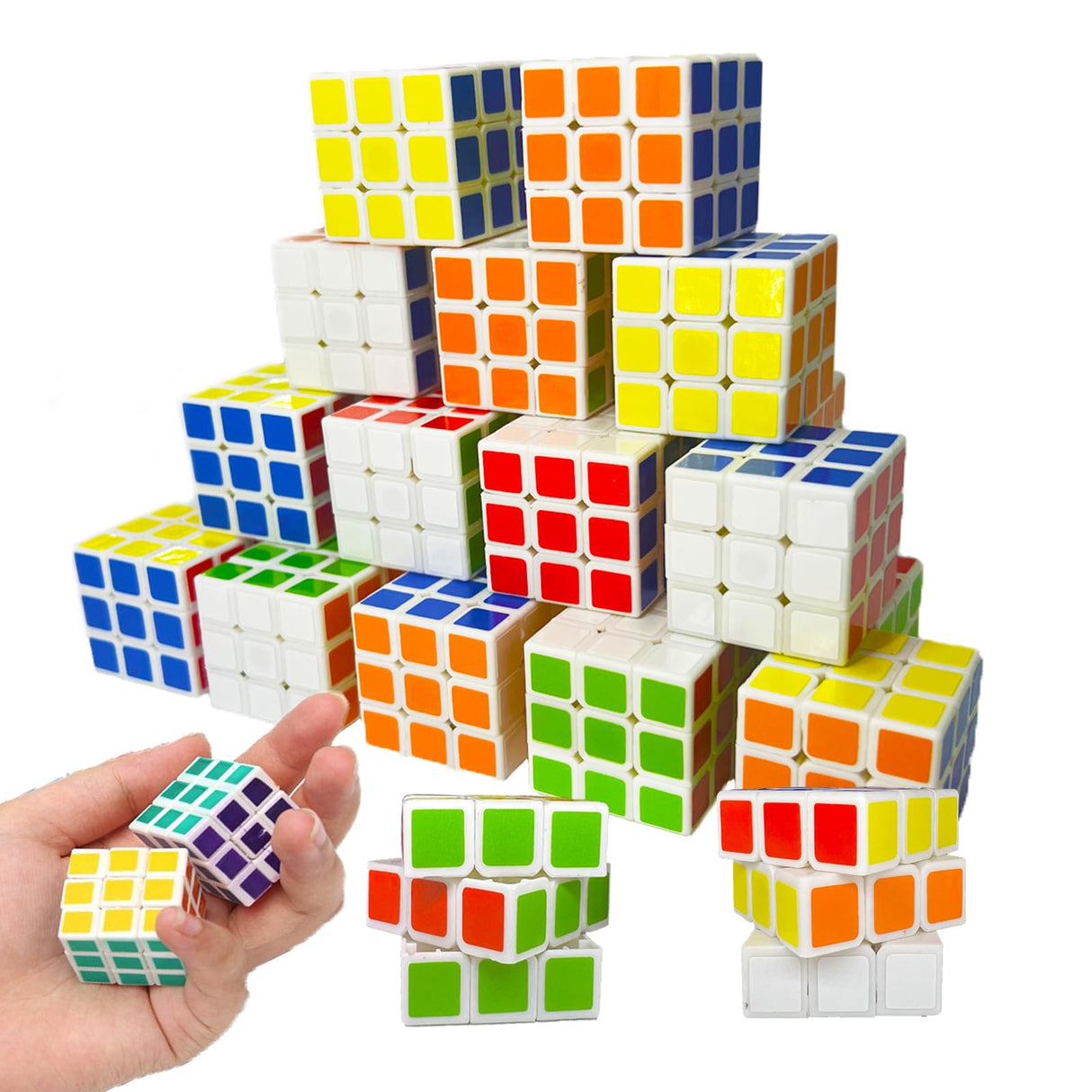 48 Pack Mini Cube Puzzle Party Favors for Kids, 1.18in 3x3 Magic Cube School Rewards & Classroom Prize for Students, Birthday Party Favors Easter Christmas Stocking Stuffers Gifts for Kids