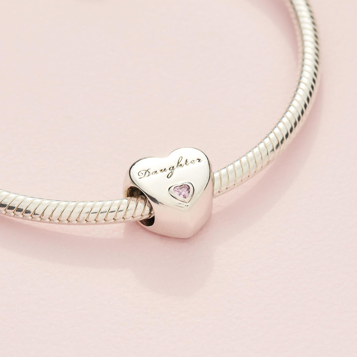 PANDORA Daughter Heart Charm - Compatible with PANDORA Moments - Sterling Silver - Gift for Her - Jewelry for Women with Gift Box