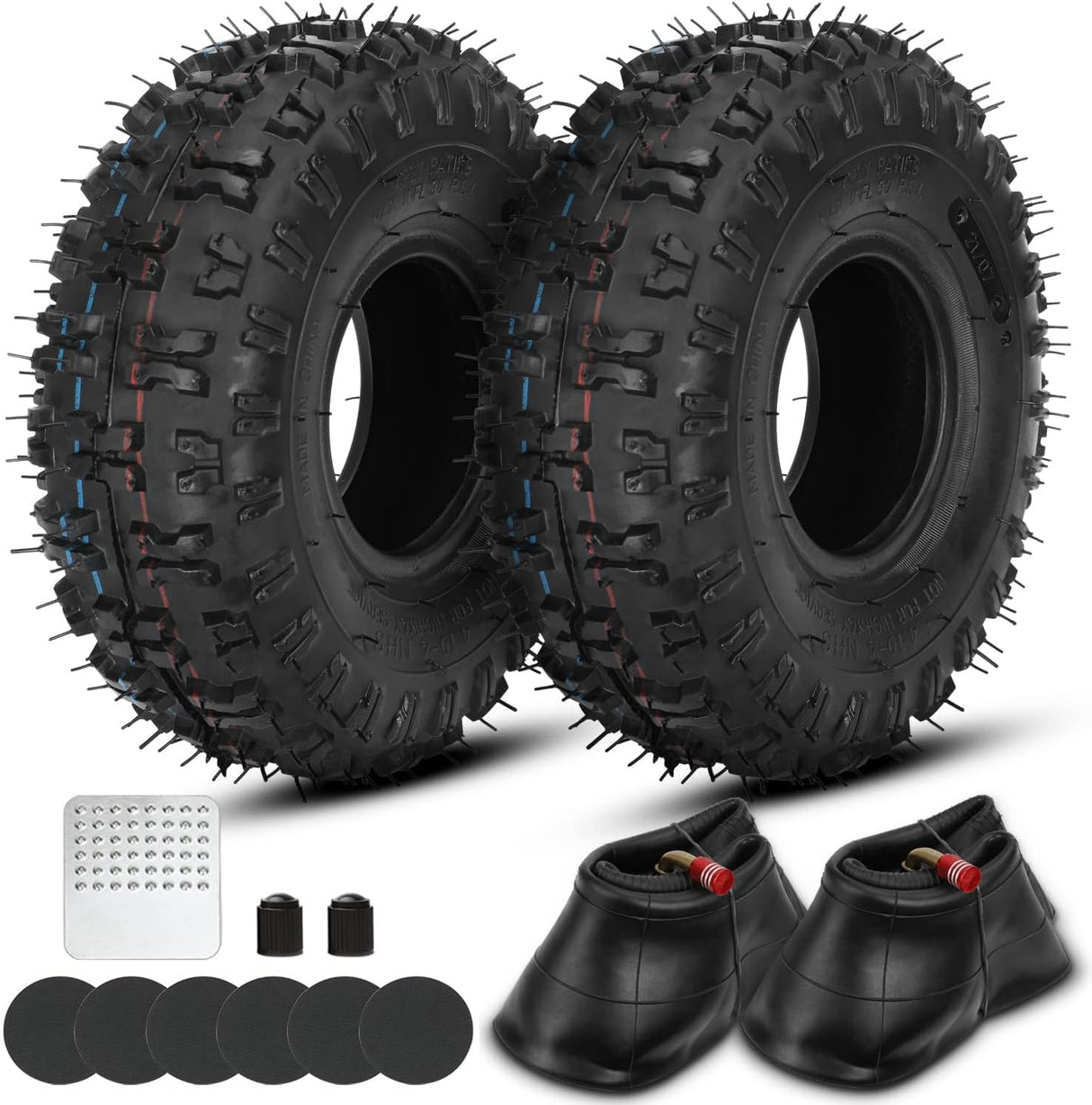 GREHUA 4.10-4 Tire and Tube Set for Lawn Mower Snow Blower Generator Parts