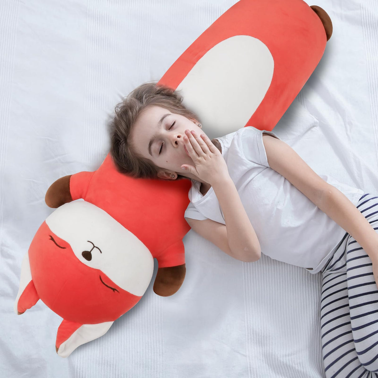Dalmao 36 inch Orange Fox Stuffed Animal, Soft Long Pillow, Giant Cute Fox Body Pillow Plushies Toy Gift for Kids, Boys Birthday, Halloween, Christmas