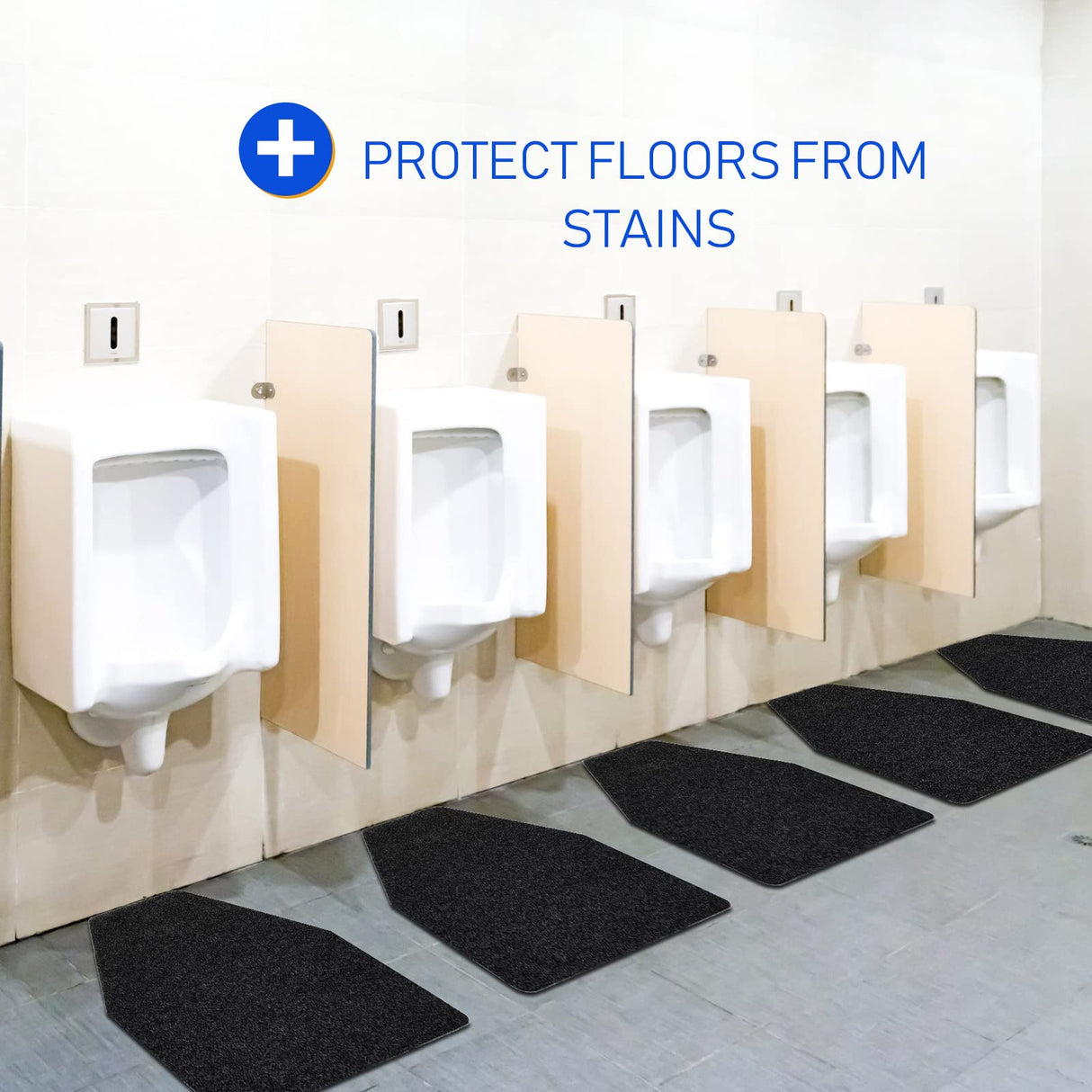 Nuanchu 20 Pack Urinal Mats for Men, Non-Slip Urinal Floor Mats for Commercial Use, Highly Absorbent, Bathroom Floor Pads for Men's Restroom (Black)