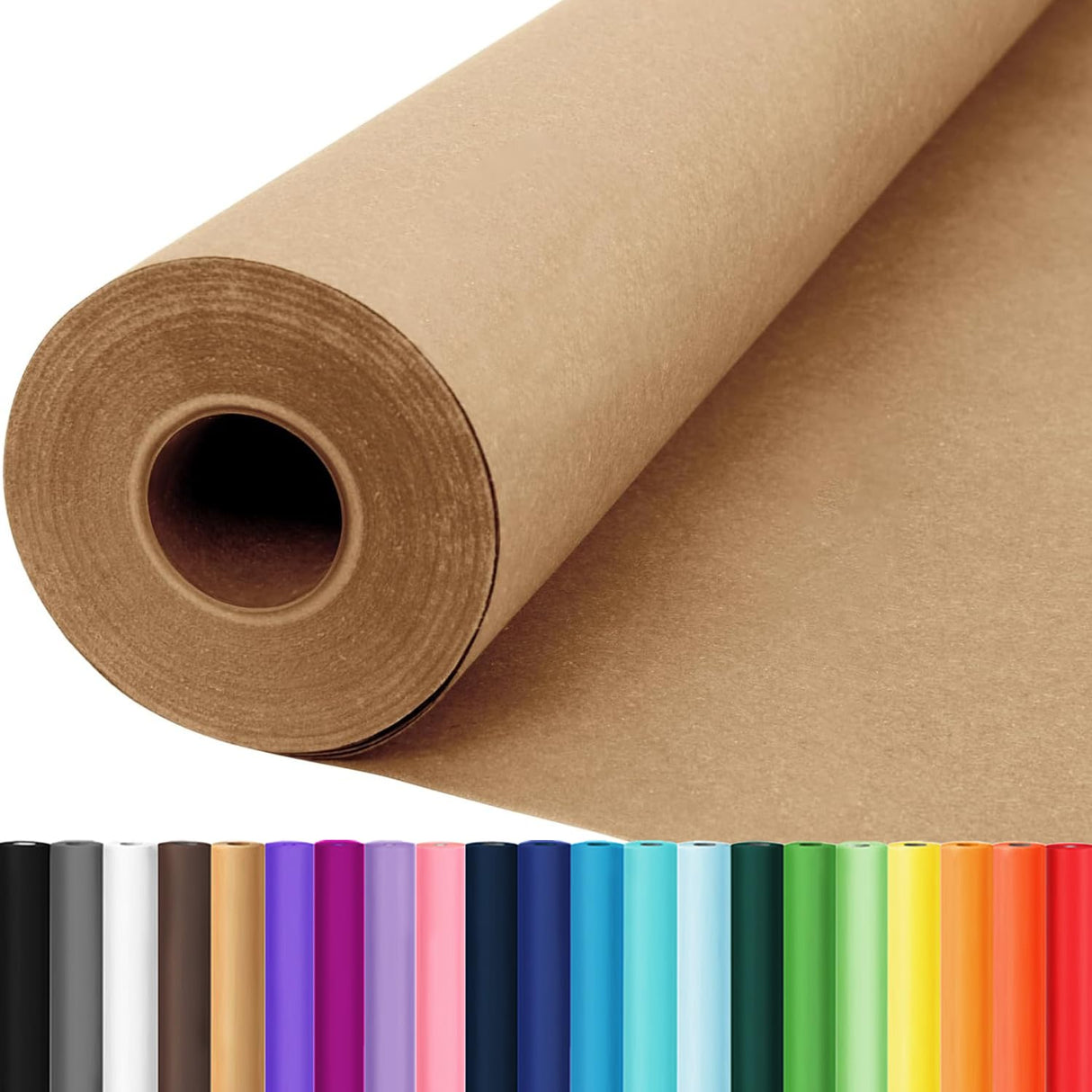 36" x 3600" (300') Brown Kraft Paper Roll, Gift Wrapping Paper for Craft Bulletin Board Art Decorative Paper Roll Christmas Bouquet Flower Table Covering Packing Shipping Moving Supplies 70GSM 50LB