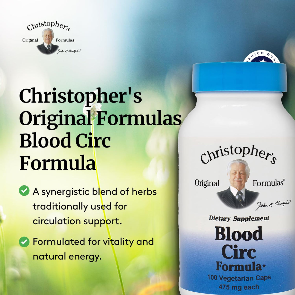 Christopher's Original Formulas Blood Circ Formula Capsules, Herbal Supplement for Cardiovascular & Circulatory Wellness, 100 Capsules