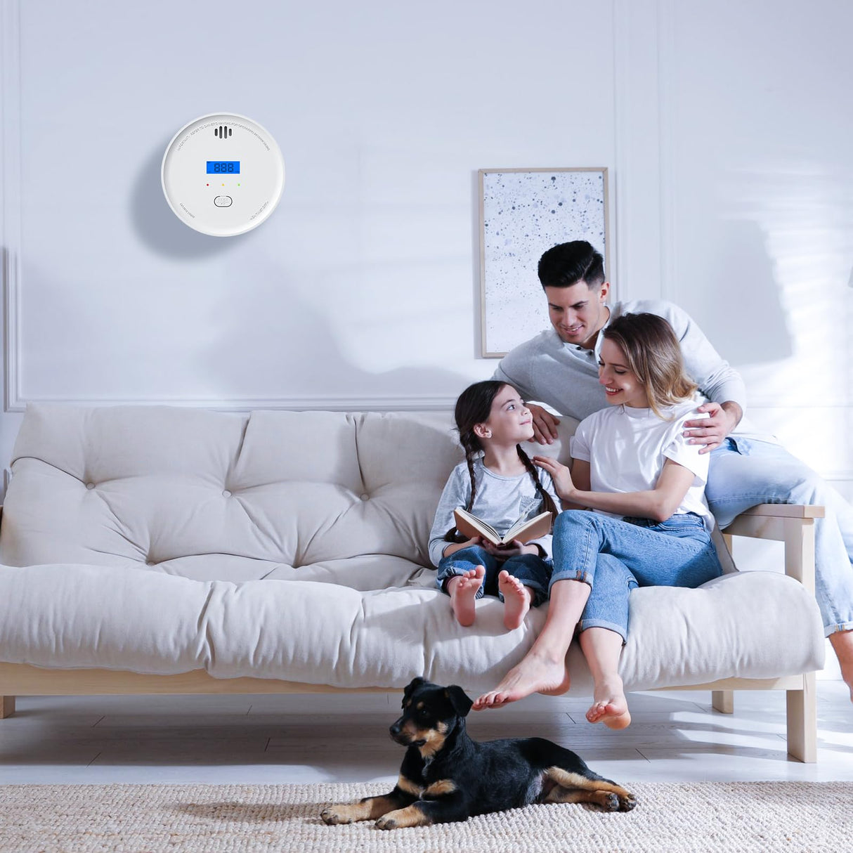 Interlinked Smoke Detector and Carbon Monoxide Detector Combo with LED Indicators, 2 in 1 CO & Smoke Alarm, Battery Operated Wireless Interconnected Smoke and Carbon Monoxide Detectors 3-Pack