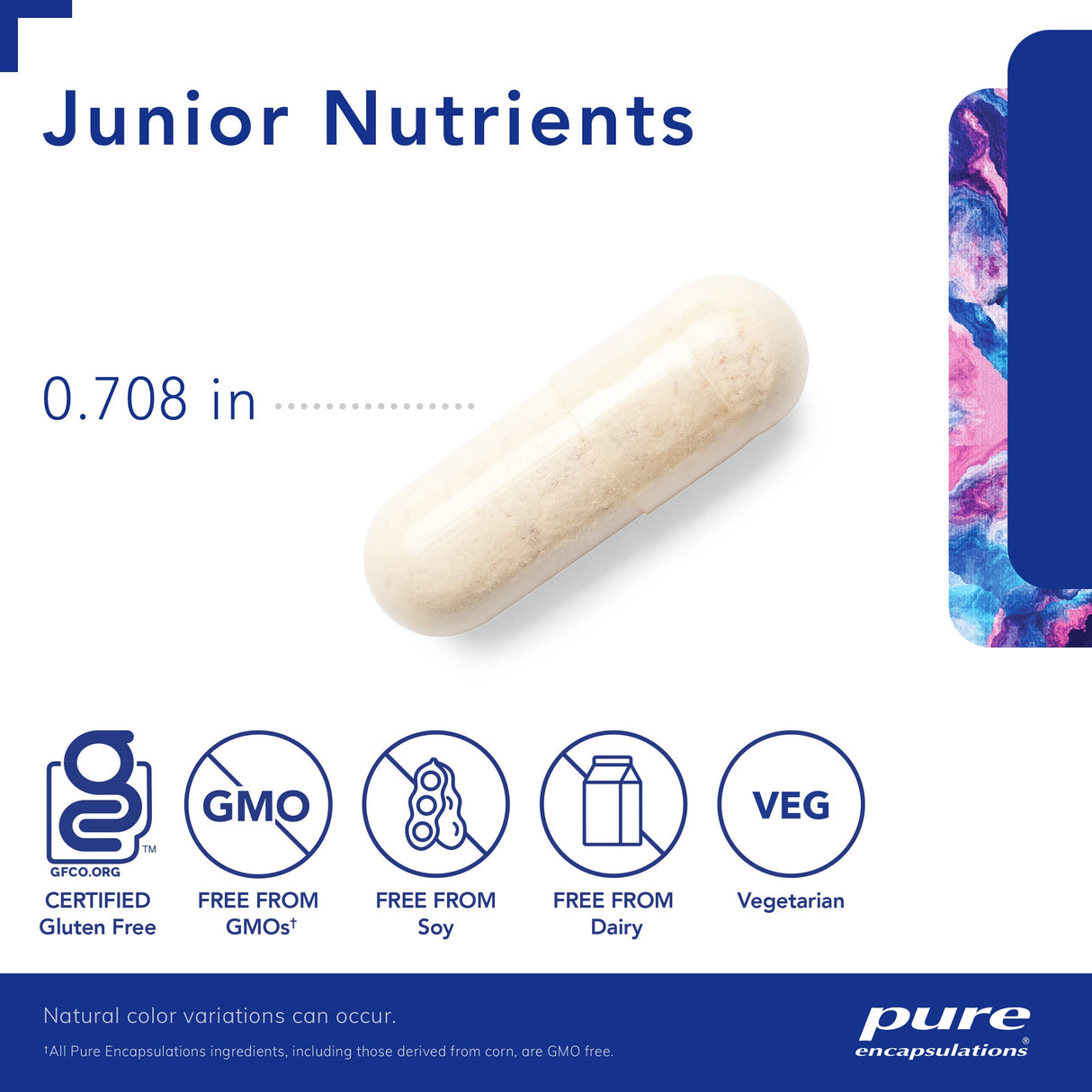 Pure Encapsulations Junior Nutrients - Kids & Teens Multivitamin - Without Iron - with Calcium, Vitamin D3 & Vitamin C - Non-GMO & Vegetarian - 120 Capsules