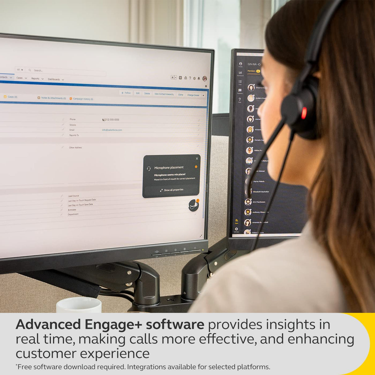 Jabra Engage 40 Wired Mono Headset - Noise-Cancelling 2-Mic Technology and USB-A Cable, Ultra-Lightweight - Works with All Leading Unified Communications Platforms Such As Zoom, Unify - Black