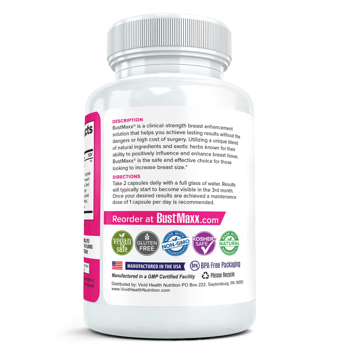 2 Pack Bustmaxx: Most Trusted Breast Enhancement Pills, 60 Cap