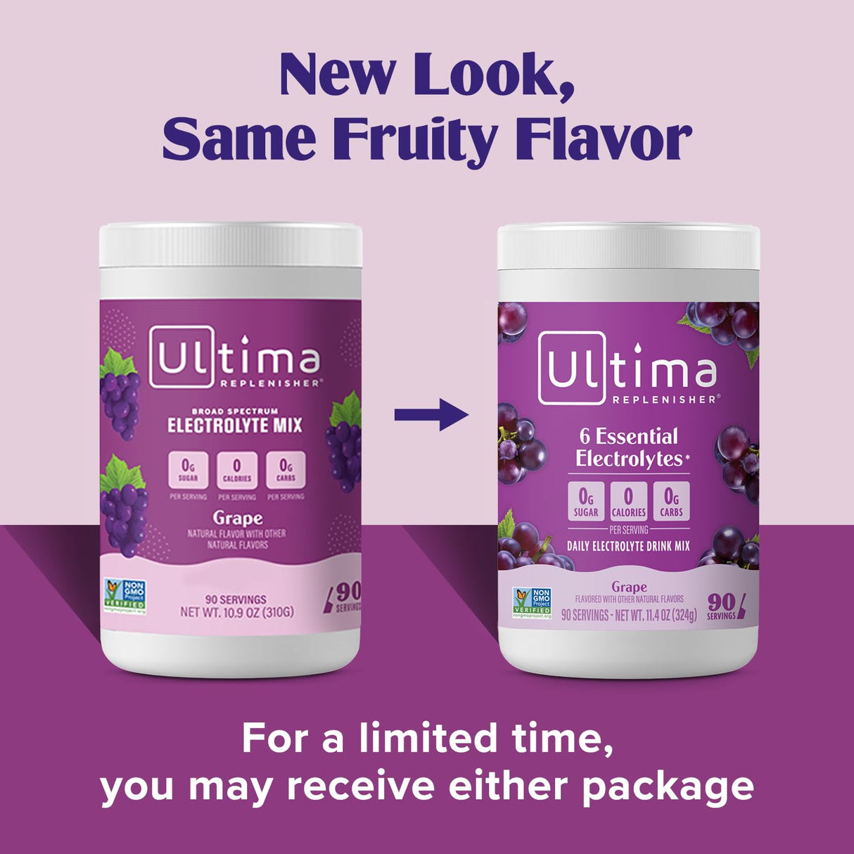 Ultima Replenisher Daily Electrolyte Powder Drink Mix – Sugar Free – Grape, 90 Servings – Hydration Powder with 6 Key Electrolytes and Trace Minerals – Keto Friendly, Vegan, Non-GMO