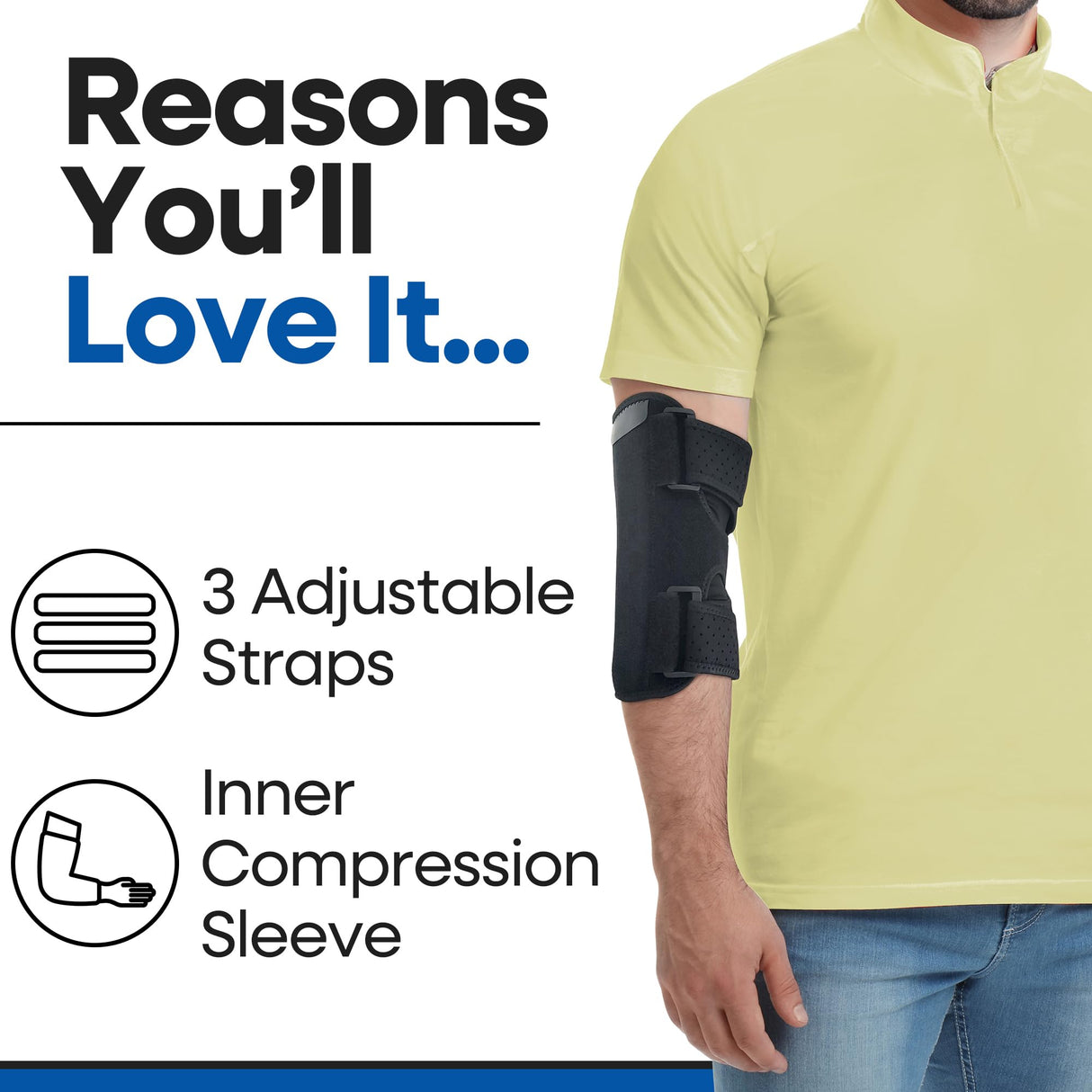 Elbow Splint Tendonitis Elbow Brace | Cubital Tunnel Brace for Sleeping | Tennis Elbow Brace Support & Compression Sleeve Elbow Immobilizer for Ulnar Nerve | Tennis Elbow Brace | Women & Men (SMALL)