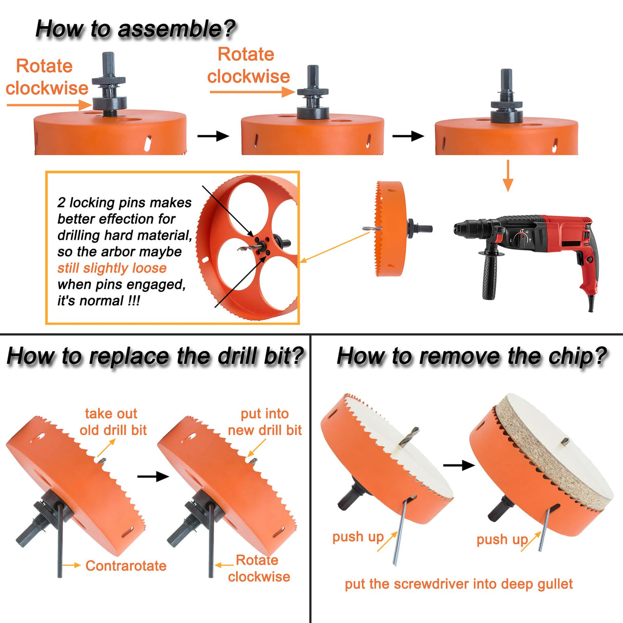 VIKITON 6-1/4 inch Hole Saw with Arbor for Metal Wood Plastic, 159mm Bi-Metal Hole Cutter for Different Project with Smooth and Flat Drilling Edge, Fast Chip Removal