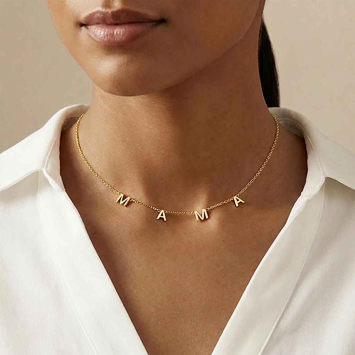 TRANGEL Multiple Initial Necklaces for Women,Custom Name Necklace Personalized,18K Gold Plated Choker Name Necklace Dainty Customize Letter Necklace for Girls