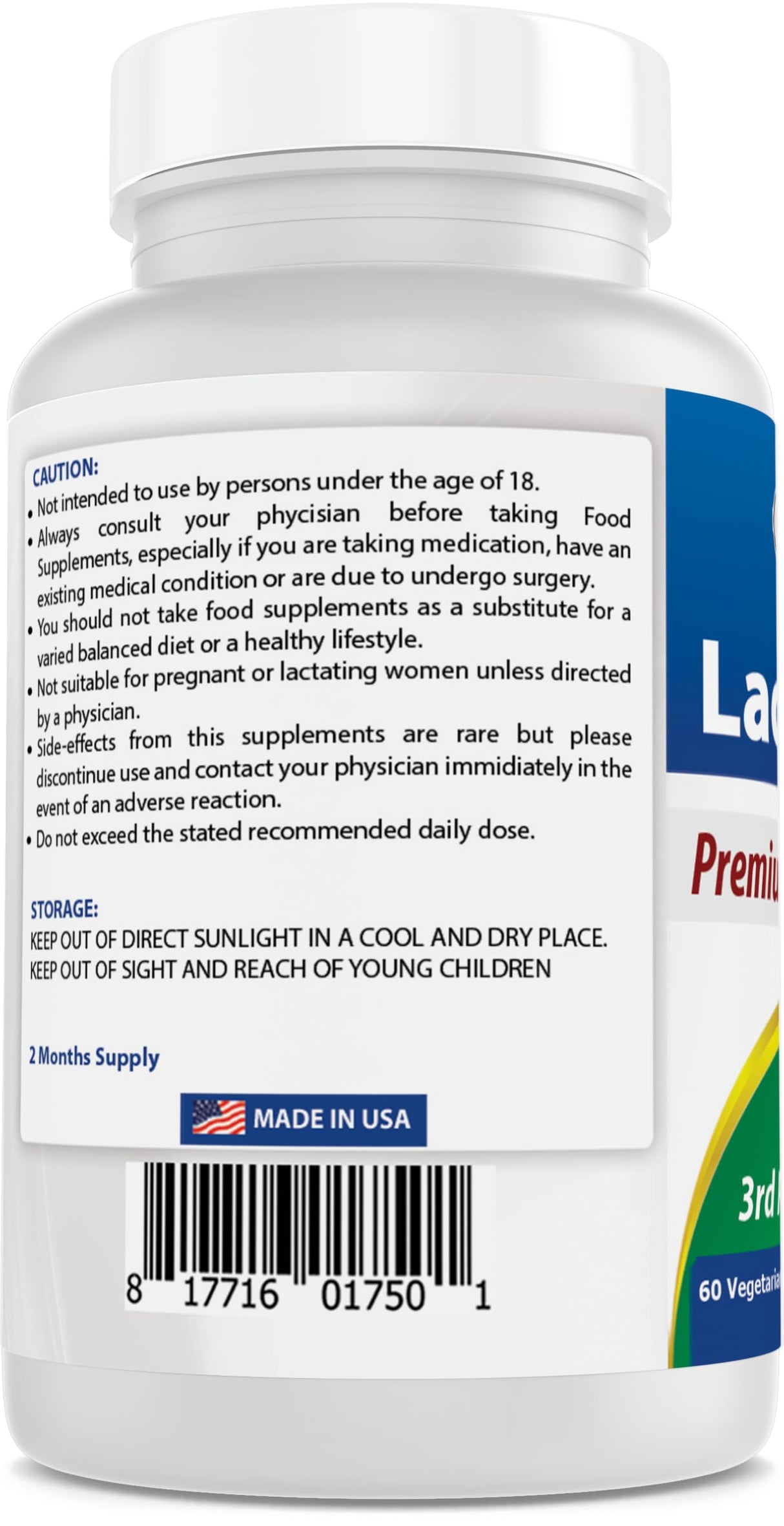 Best Naturals Lactoferrin 250 mg Veggie Capsule, Supports Healthy Immune Function - 60 Count