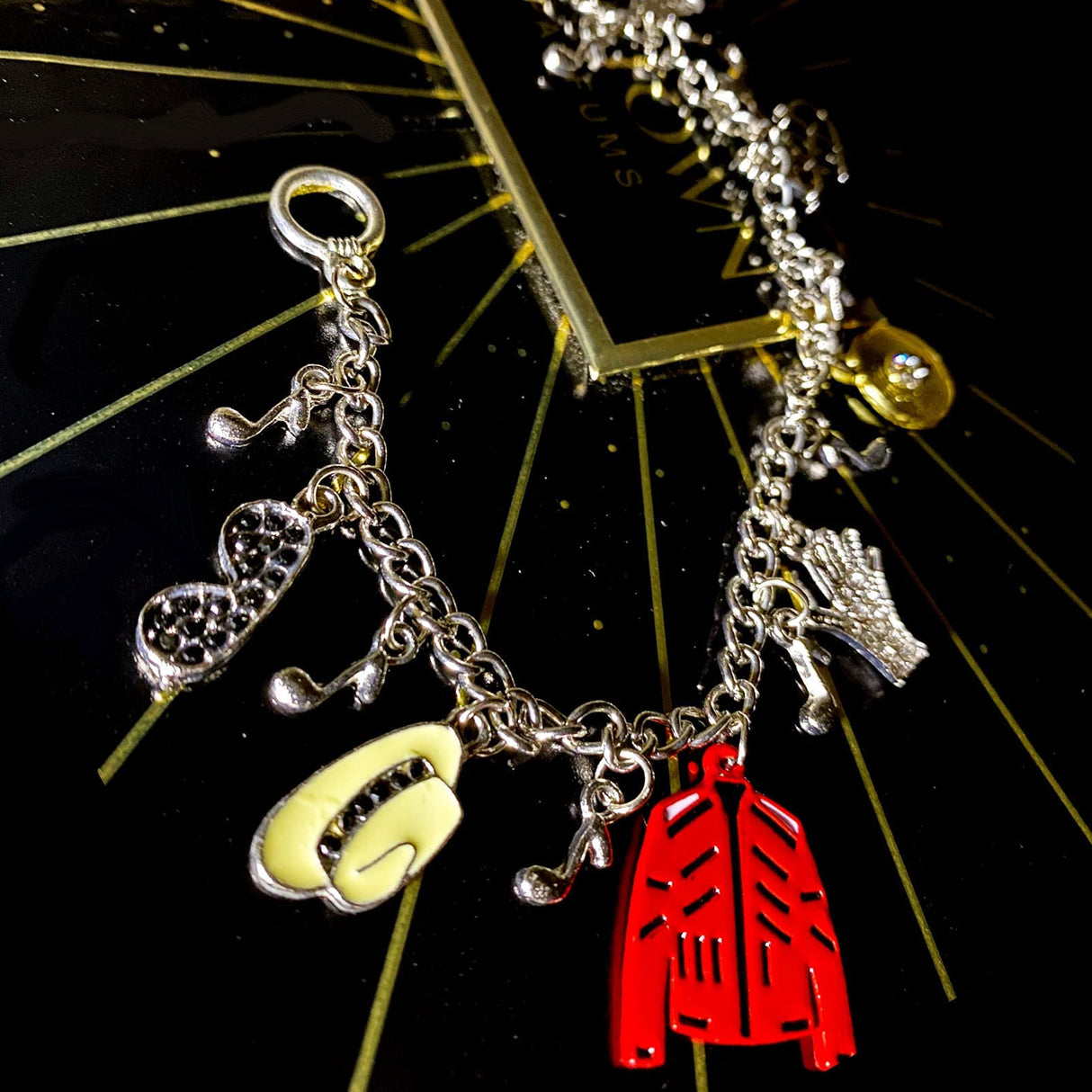 FFtto Bracelet Rhinestone Tassel Bracelet with Classic pins Memorial Collection for Fans Gift