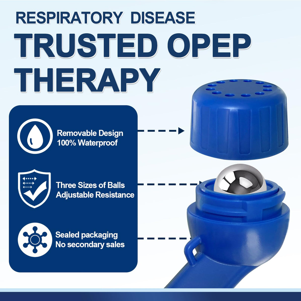 Lung Exerciser, Acapell Flutter Valve Device, Mucus Clearance and Lung Expansion Device, Breathing Trainer for Lung Recovery | Natural Expiratory Exerciser