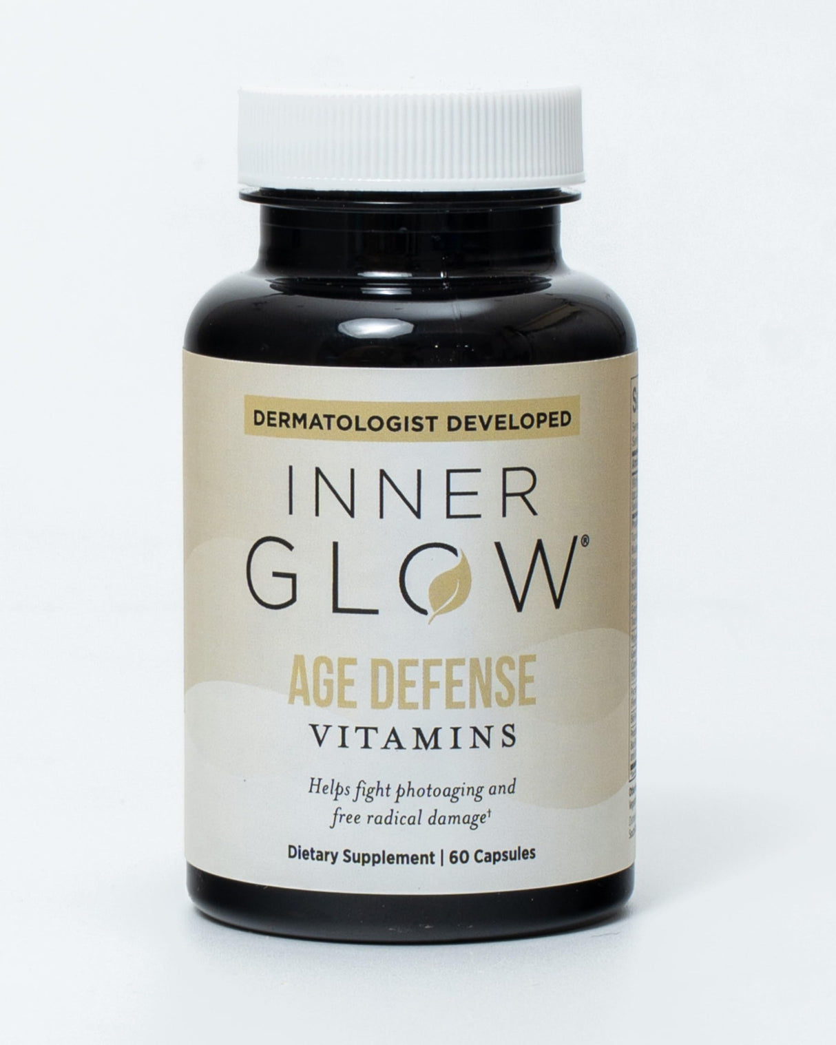 Inner Glow Age Defense Vitamins - Dermatologist and Plastic Surgeon Developed to Fight photoaging and Melasma, Polypodium Leucotomos Antioxidant Formula – Vegan, Gluten-Free – 60 Capsules