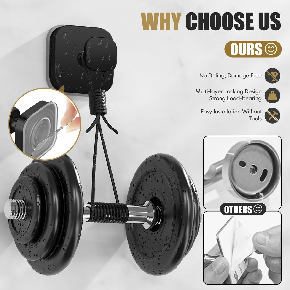 BKV Suction Cup Hooks for Shower,Heavy Duty Shower Hooks for Bathroom Wall,Glass Windows,Smooth Doors to Hang Towels,Robes,Coat,Reusable Suction Cup Wreath Hanger for Christmas Wreaths-Black(4 Pack)