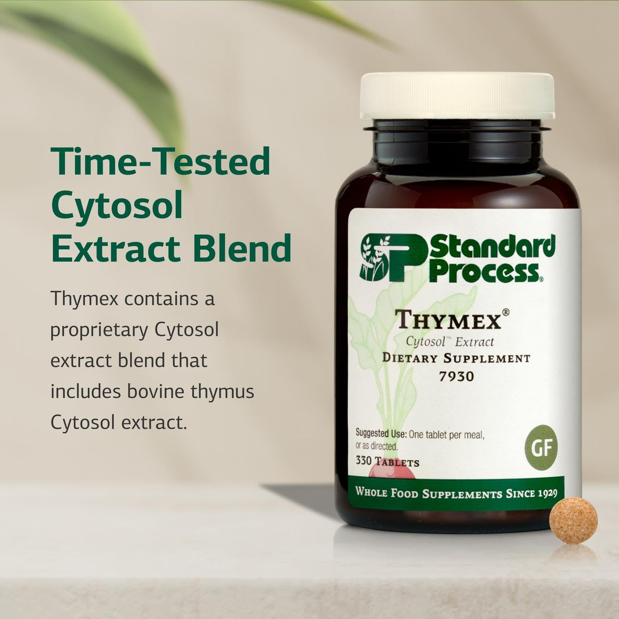 Standard Process Inc. Thymex - Whole Food Cholesterol, Thymus Supplement and Immune Support Supplement with Vitamin C, Magnesium Citrate, and Calcium Lactate - Gluten Free - 330 Tablets