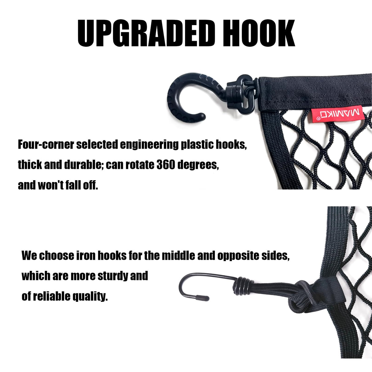 MAMIKO Cargo Net for Utility Folding Wagon, Garden Cart, Folding Trolley Cart, Beach Cart, Made of Heavy Duty Nylon Net with Storage Bag / 43.3"X27.6"to 78.7"×51.1"
