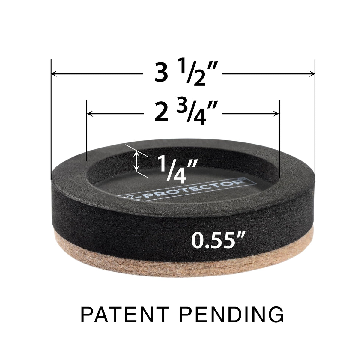 Felt Furniture Sliders for Hardwood Floors X-PROTECTOR 16 PCS 3 ½” - Furniture Slider with Unique Design - Heavy-Duty Furniture Movers for Hard Surfaces - Felt Sliders - Move Your Furniture Easily!
