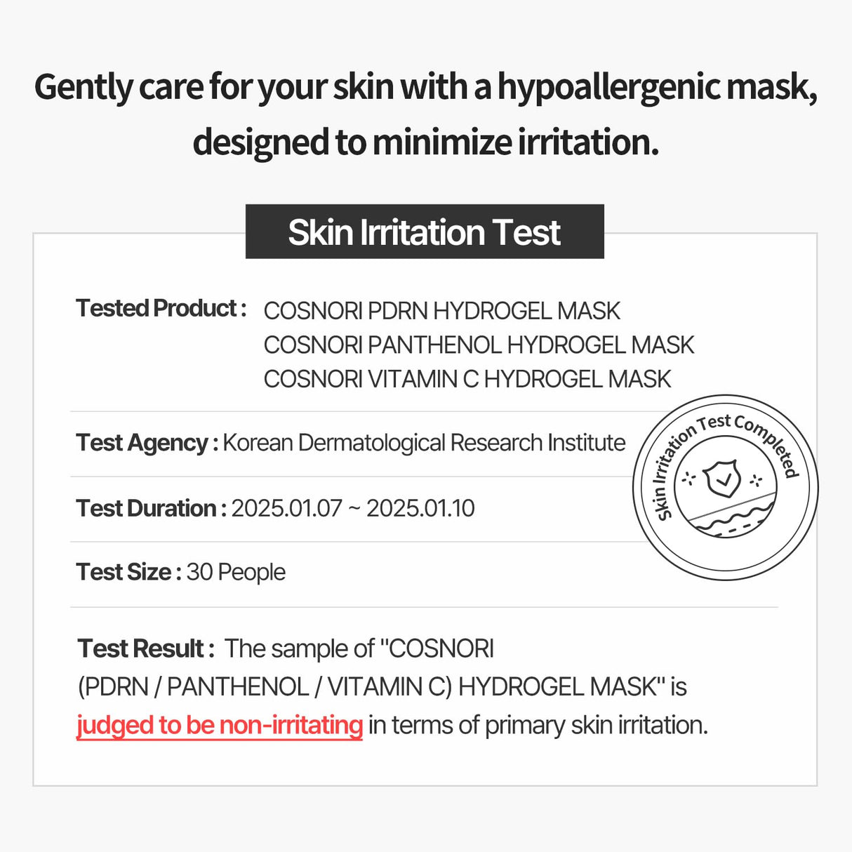 COSNORI PDRN Hydrogel Mask - Enriched Salmon DNA PDRN, Intensive Nourishing, Elasticity Boost, Firming & Moisturizing, Deep Hydration, Korean Facial Mask, 0.98 oz(28g) x 6ea