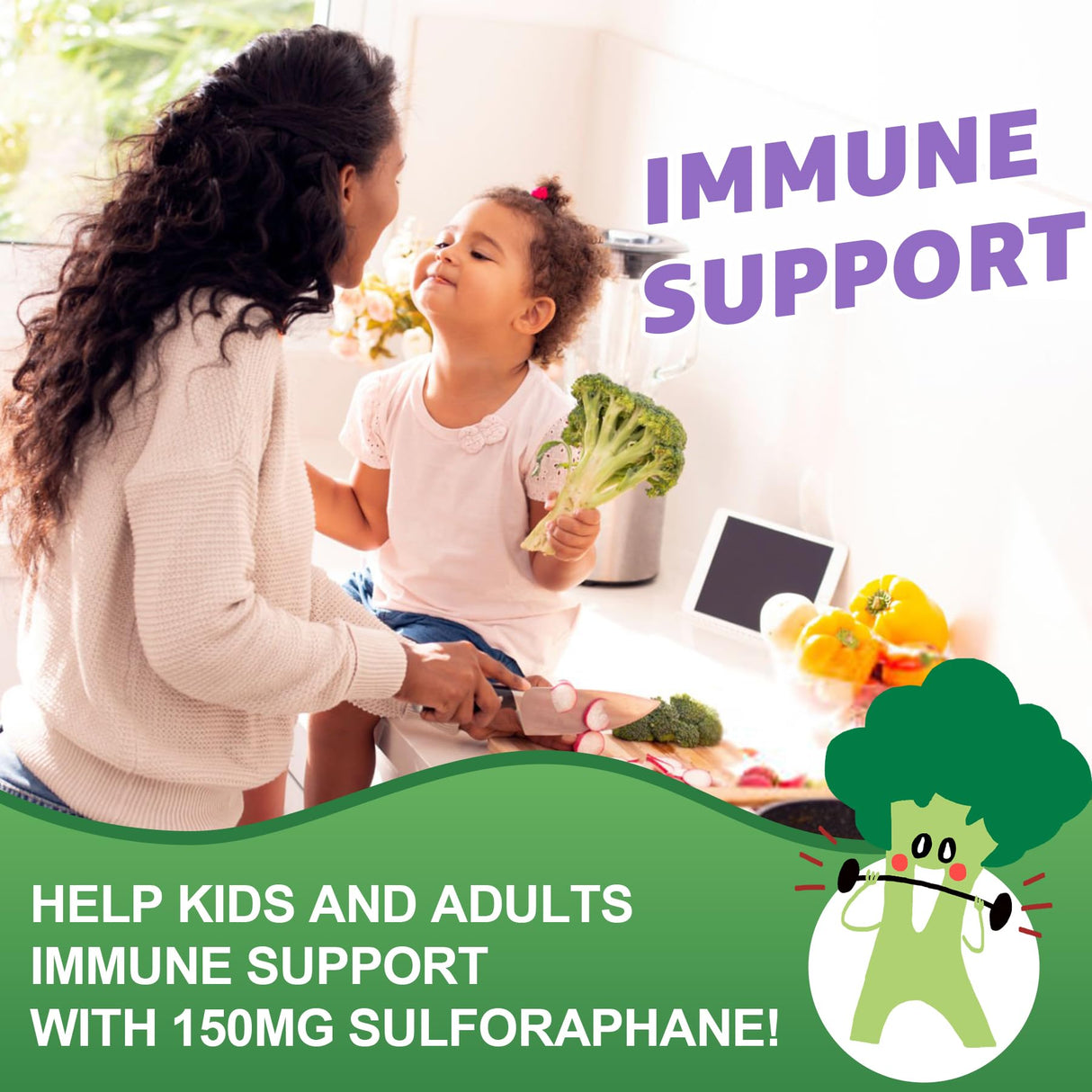 150mg Liposomal Sulforaphane Supplement from Broccoli Sprouts Extract - Sulforaphane with Myrosinase, Vitamin C, E | Broccoli Sprout Supplement for Antioxidant, Detox & Cellular Health | 60 Counts