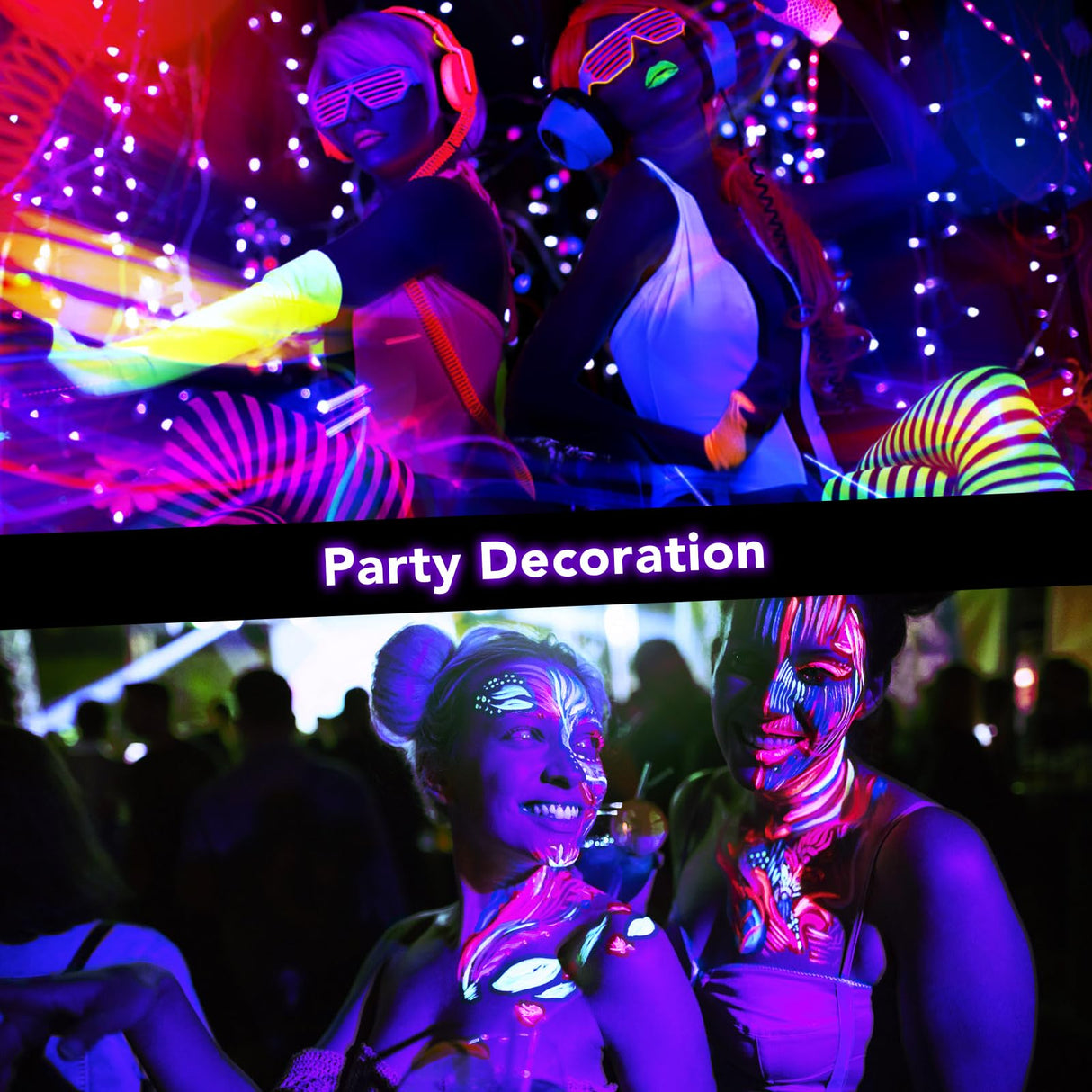 BeeLinks Halloween LED Black Light: 15W Spot Lights Outdoor UV Spotlight for Halloween Christmas | 2 PacK 110V Plug-in Blacklight with IP65 Waterproof for Party Body Paint Fluorescent Poster Neon Glow