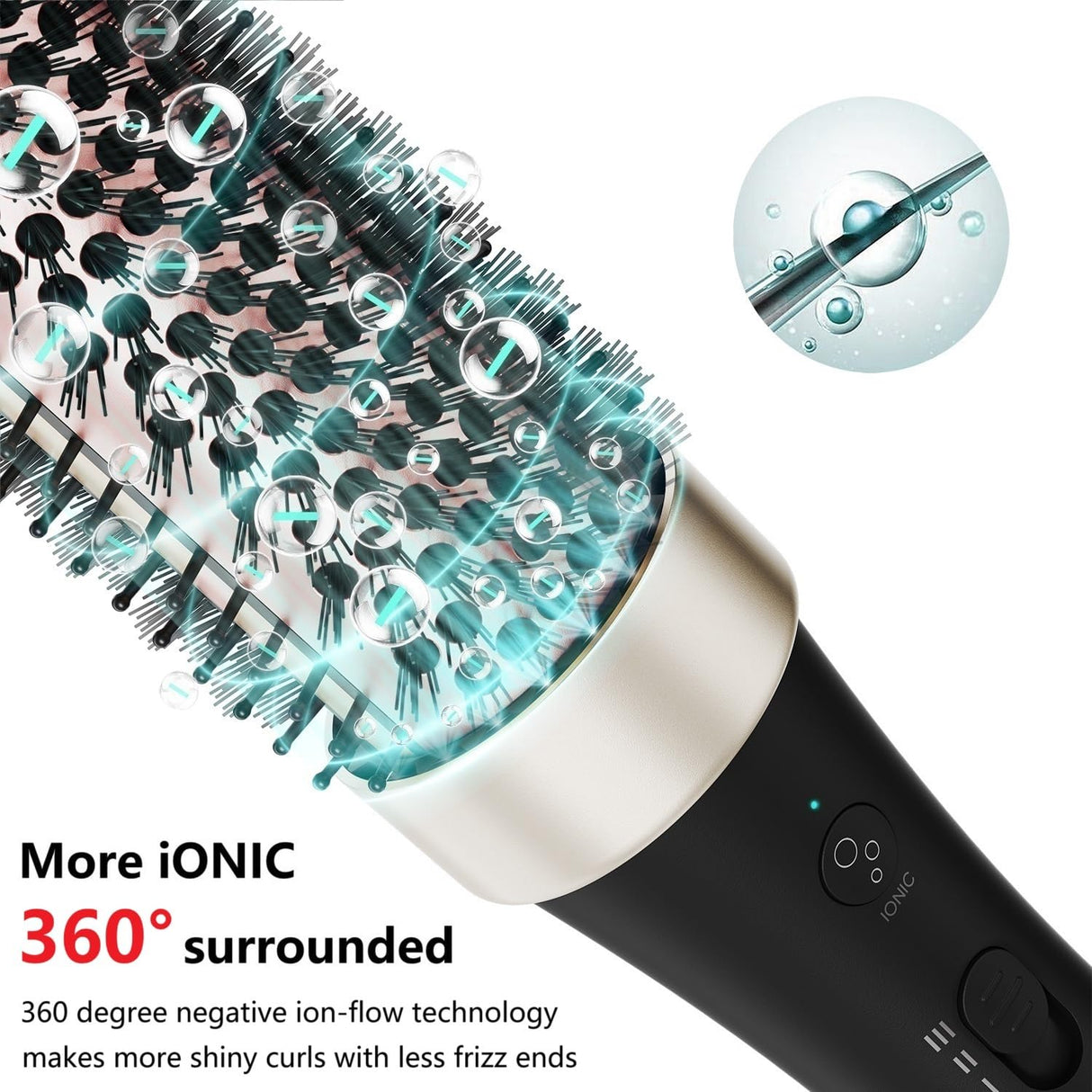 Ionic Thermal Brush Curling Iron Brush Heat Hair Curling Brush with Ceramic Tourmaline Hair Styling Brush 1.5 Inch Heated Round Hair Brush Dual Voltage Hot Brush for Volume Hair Curler