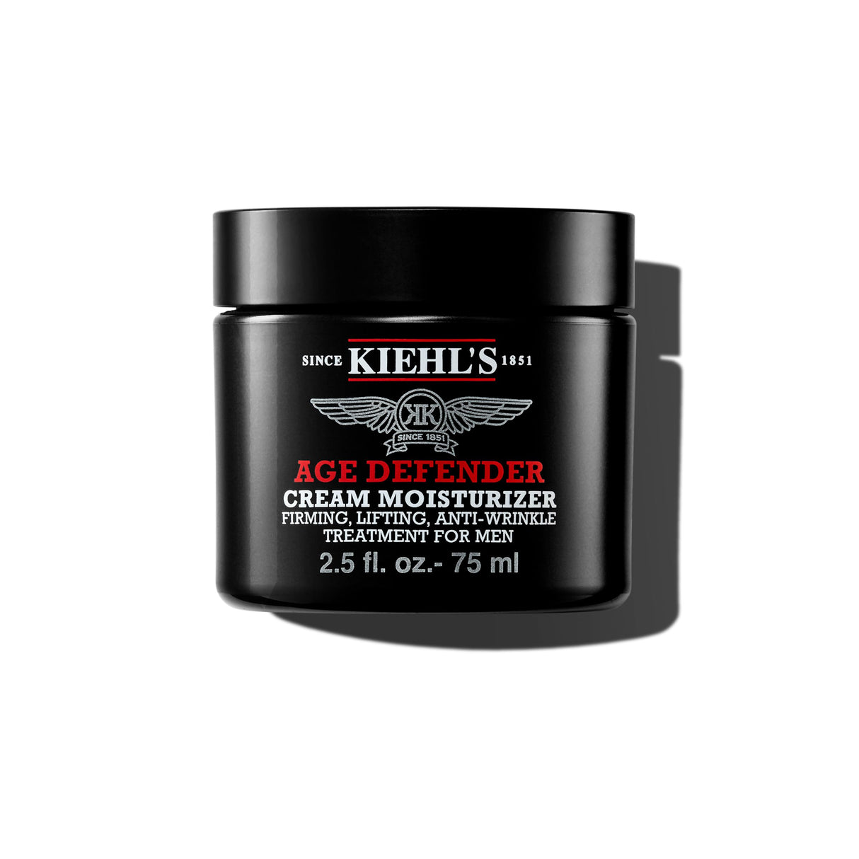 Kiehl's Age Defender Cream Moisturizer, Firming & Lifting Anti-Aging Treatment for Men, Gently Exfoliates, Minimizes Look of Fine Lines & Wrinkles, with Capryloyl Salicylic Acid & Caffeine - 2.5 fl oz
