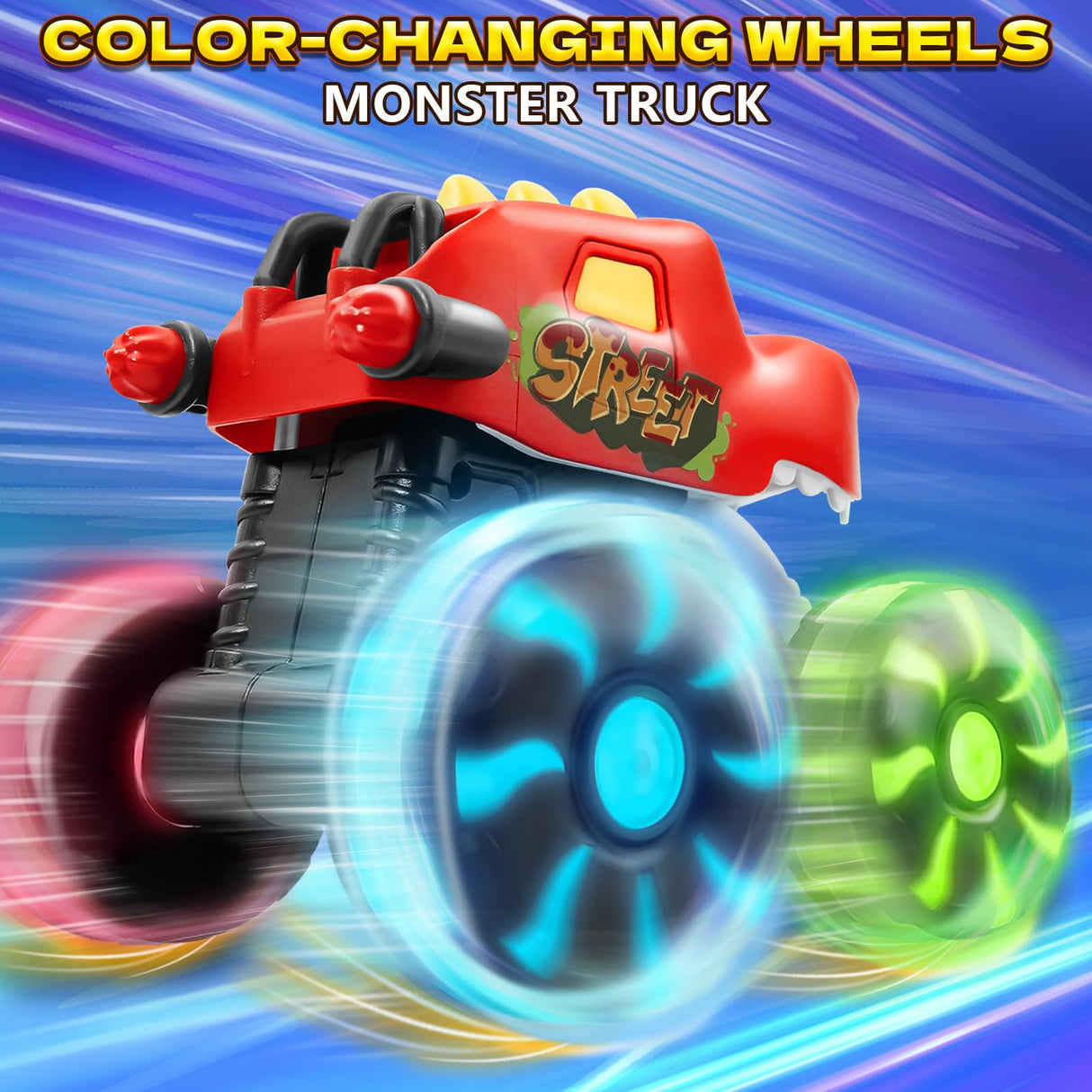 Intoypad 3 Pack Dinosaur Car Toys for Kids Toddlers, Light up Wheels Monster Truck Toys for Boys 2 3 4 5 6 7 8 Years Old Christmas Birthady Gifts Press & Go Dino Trucks Toy for Toddler Boy Baby