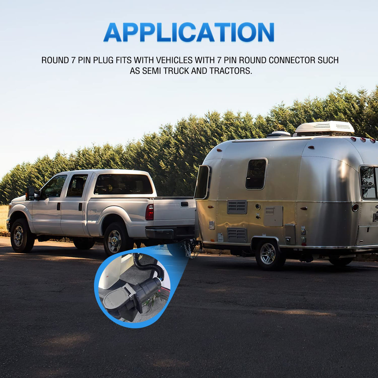 Nilight 7 Pin Round to 7 Way RV Blade Trailer Adapter Connector Wiring Harness Electric Adapter Plug Connector for Semi Truck Commercial Vehicle Pickup Tractor