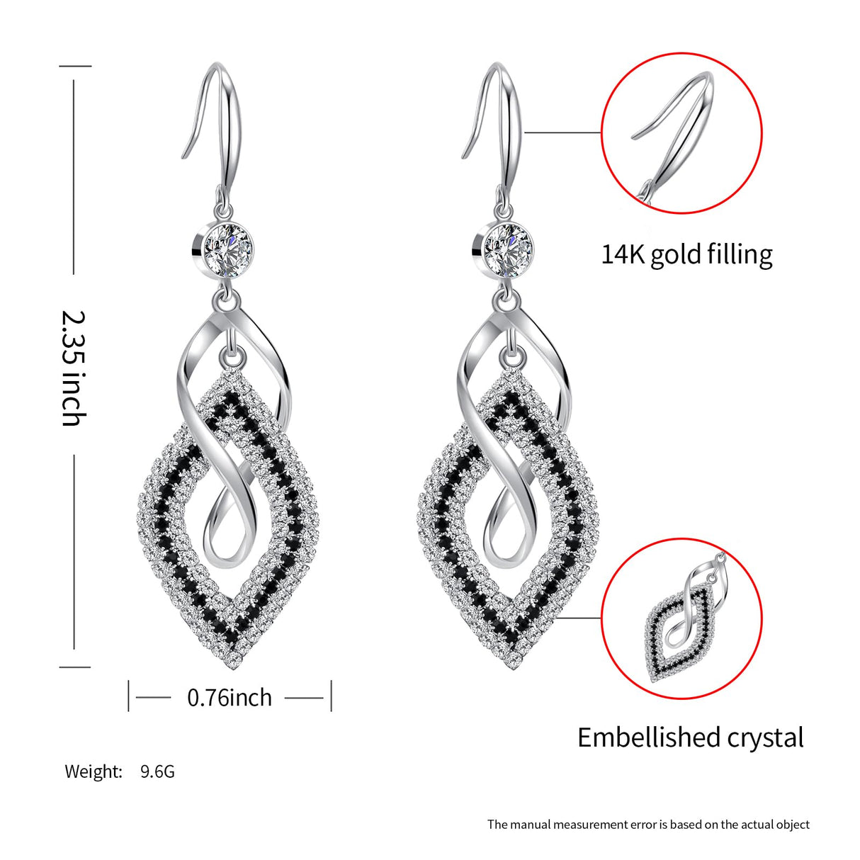 Bohemian Long Drop Dangle Earrings for Women, Chic Boho CZ Wedding Jewelry