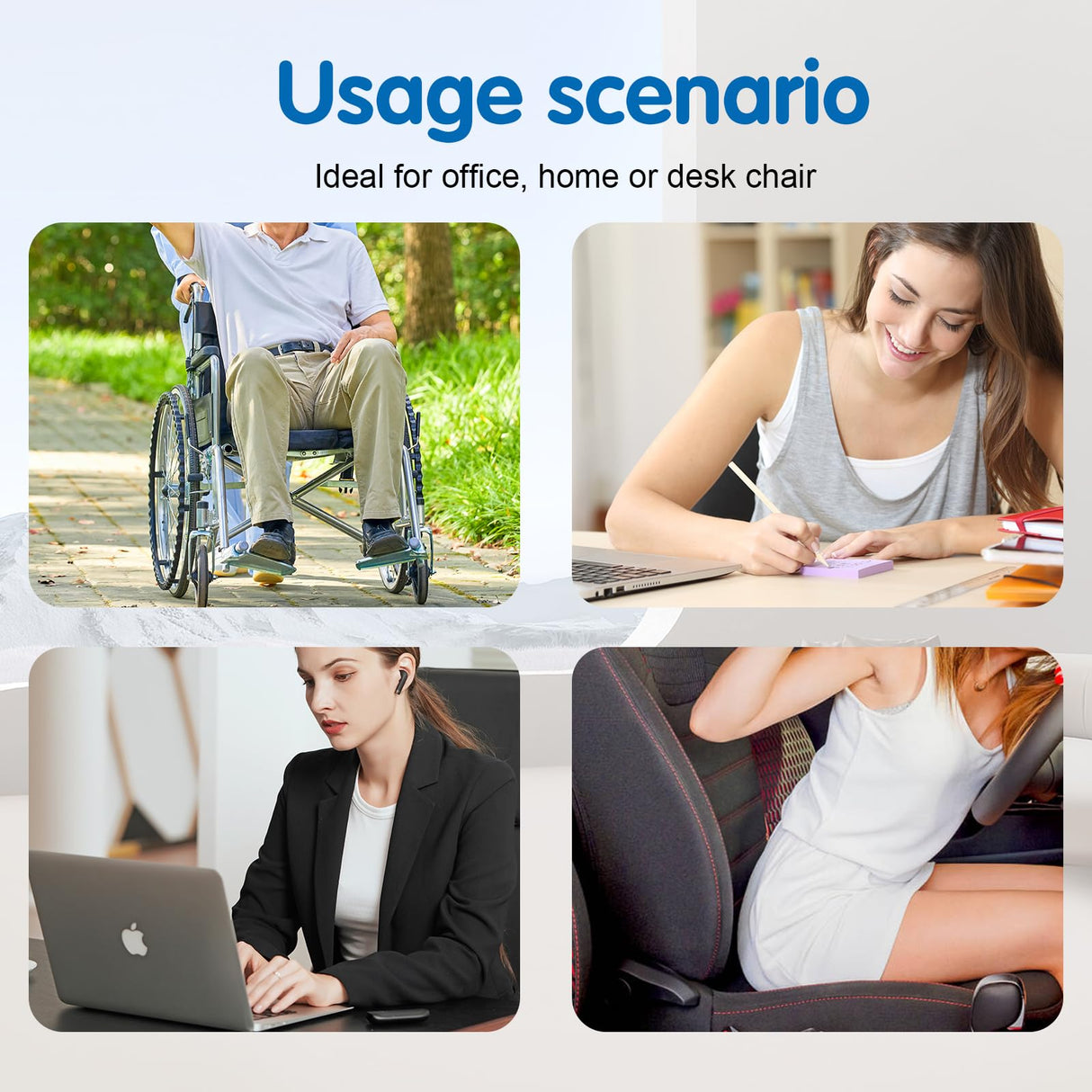 Handbanary Gel Seat Cushion (16.5" x 12") – Portable & Foldable Travel Cushion for Airplane, Stadium, Camping, Movies, & Garden – Relieves Sedentary Pain, Supports Long Sitting Periods