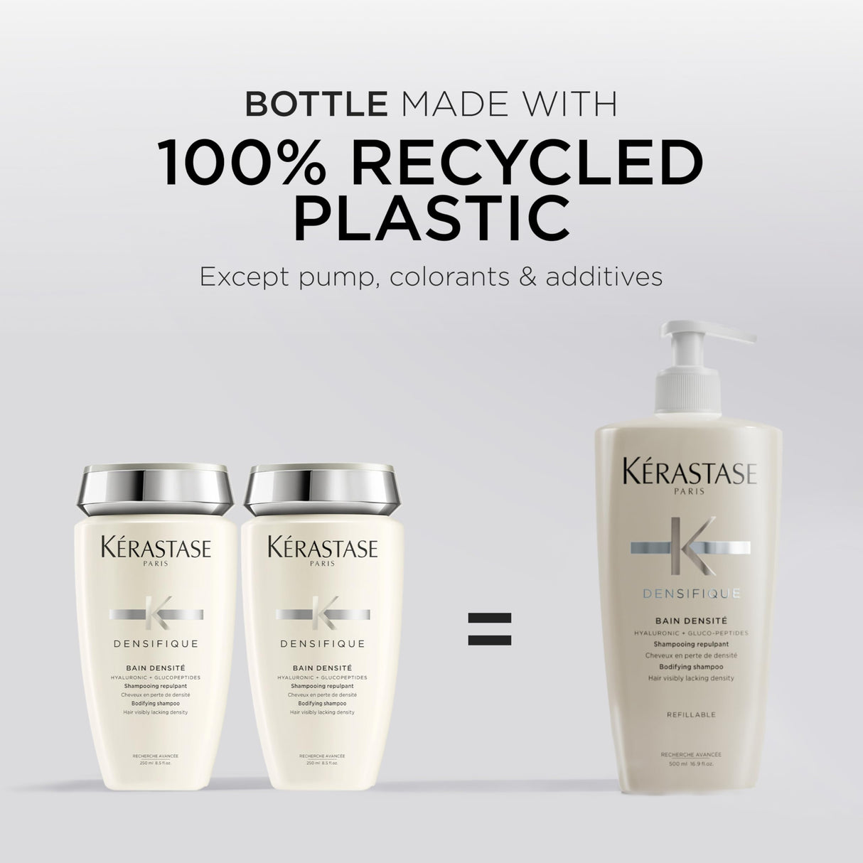 Kerastase Densifique Densité Shampoo - Thickening & Strengthening Shampoo, Removes Build-Up & Adds Shine, With Hyaluronic Acid, For Fine, Thin & Thinning Hair, 16.9 Fl Oz