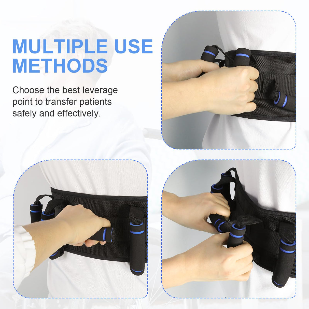 Leetye Mei Gait Belts Transfer Belt for Seniors with 7 Handles, Gate Belt for Elderly Lift Belts Quick Release Buckle, Medical Nursing Safety Belt Patient Assist - Bariatric, Elderly, Physical Therapy
